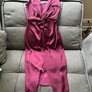 Elegant Purple Satin Dress